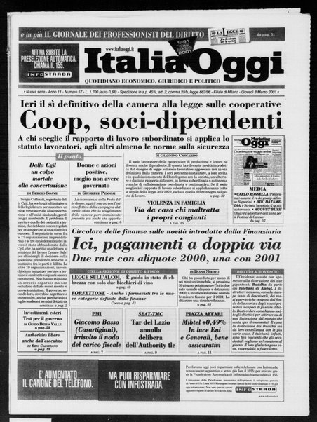 Italia oggi : quotidiano di economia finanza e politica